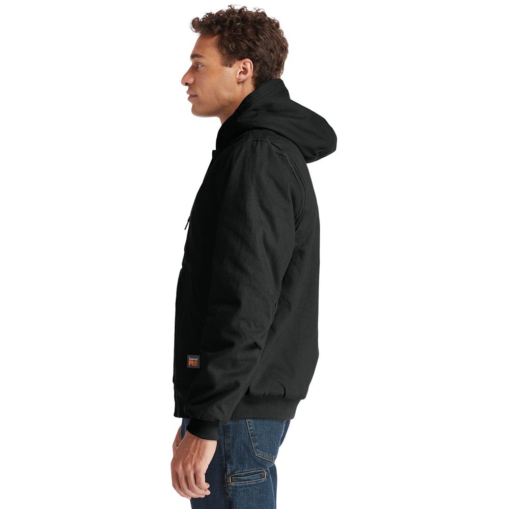 Chaquetas Timberland Argentina Hombre - Pro® Gritman Lined, Hooded Lona - Negras - DGFLNJ-097